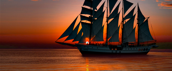 sailing on sunset with 22 sails royal albatross