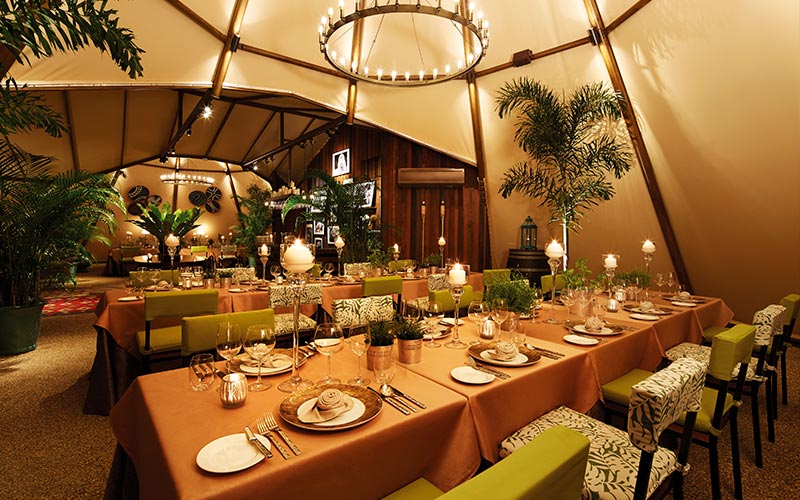 fine dining venue set up in night safari royal albatross