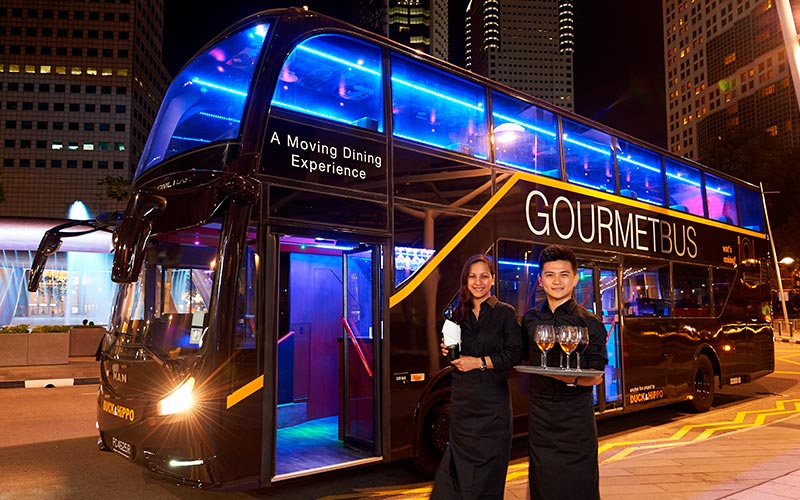 gourmet bus with drinks served royal albatross