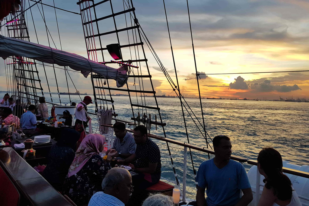 Singapore Sunset taken from Royal Albatross while guest on dining